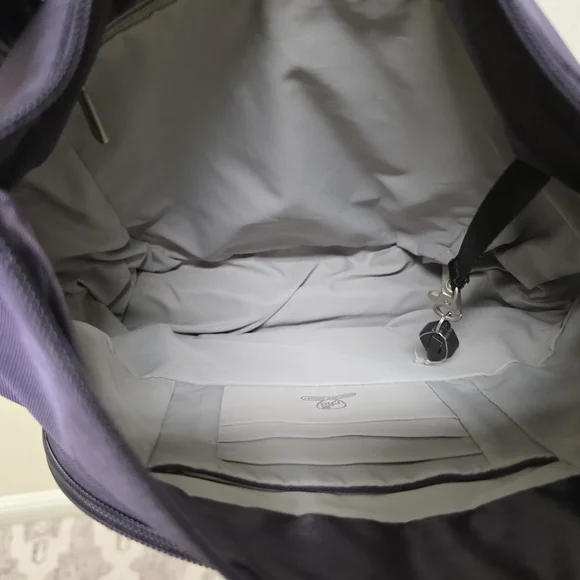 Travelon Anti-Theft Crossbody Bucket Bag In Eggplant Purple - Picture 4 of 10